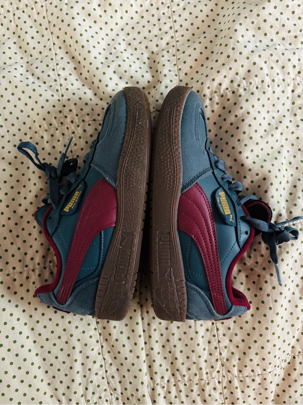 Puma Teal and Burgundy Women’s Low-Top Sneakers